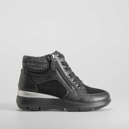 Botín cuello lana Shock Absorber negro COMFEET