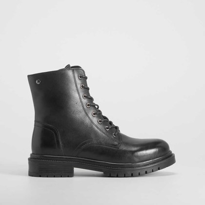 Botín cordón piel negro FOSCO