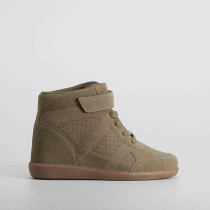 Botín cuña piel verde FOSCO