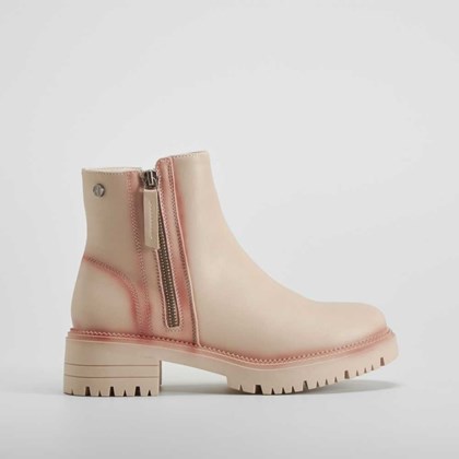 Botín plano cremallera beige NYC