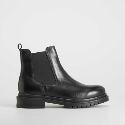 Botín elástico piel negro FOSCO