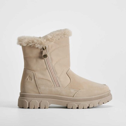 Botín plano zip beige SENDA ROAD