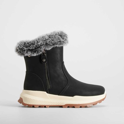 Botín cuello pelo negro SENDA ROAD