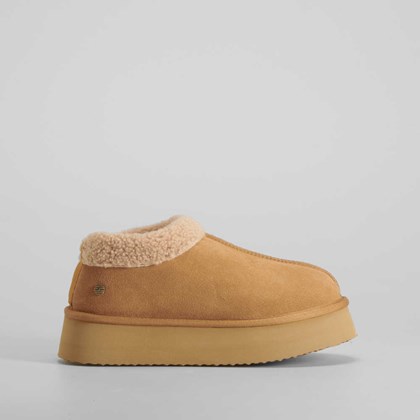 Zueco pelo piel beige NYC