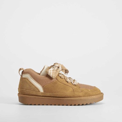 Deportiva pelo piel beige NYC