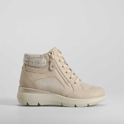 Botín cuello lana Shock Absorber beige COMFEET
