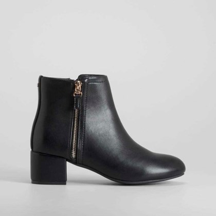 Botín tacón negro cremallera lateral PICCOLA PIU