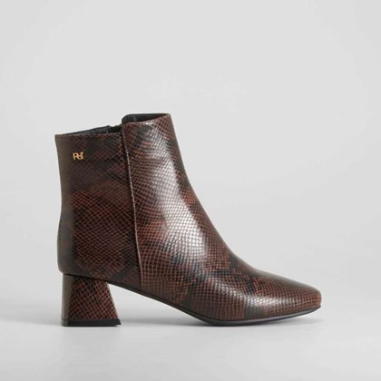 Botín tacón medio serpiente marrón PICCOLA PIU