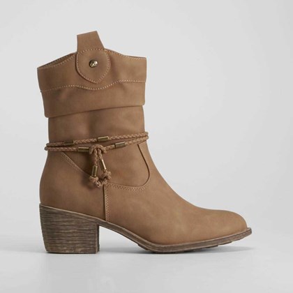 Botín campero tacón medio marrón SENDA ROAD