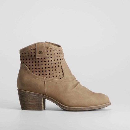 Botín campero de tacón medio camel SENDA ROAD