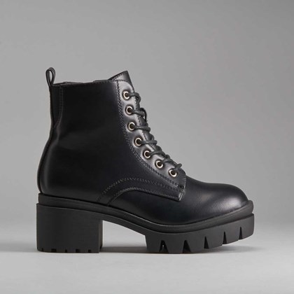 Botín acordonado tacón track NYC