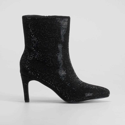 Botín negro tacón alto brillante PICCOLA PIU