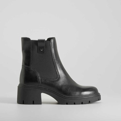 Botín tacón elástico piel negro FOSCO