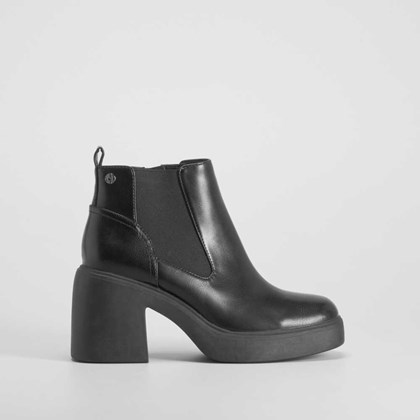 Botín tacón chelsea negro NYC