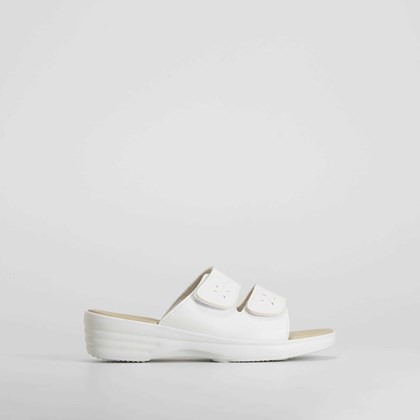 Chancla playa cuña hebillas blanca COCONUT