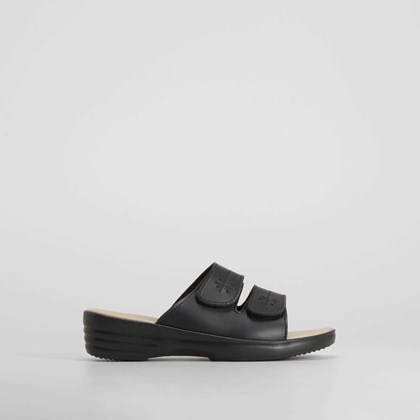 Chancla playa cuña hebillas negra COCONUT