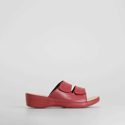 Chancla playa cuña hebillas roja COCONUT