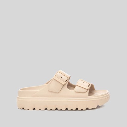 Chancla con hebillas chunky beige XTI