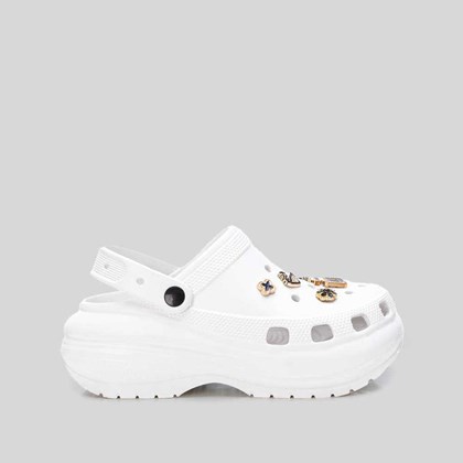 Zueco con plataforma y charms blanca XTI