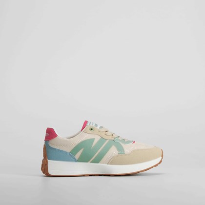 Zapatilla retro jogging mesh beige NYC