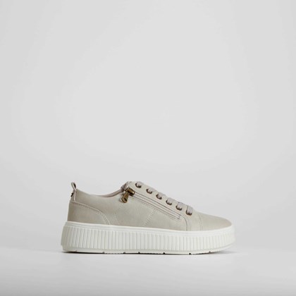 Sneaker Off Gravity cremallera beige COMFEET