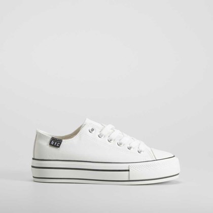 Zapatilla deportiva alta plataforma blanca NYC