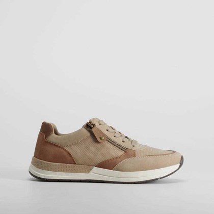 Zapatilla beige con cierre lateral SENDA ROAD