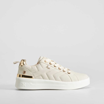 Deportiva casual acolchada beige XTI