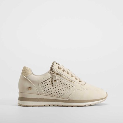 Sneaker cremallera beige XTI