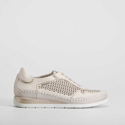 Deportiva elásticos de piel beige FLUCHOS