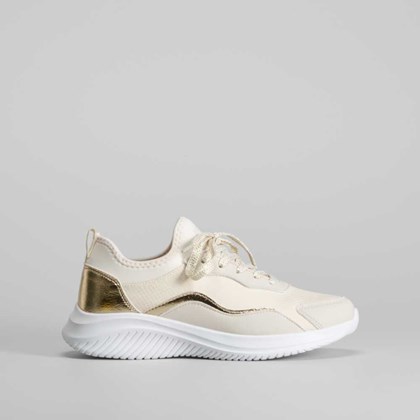 Zapatilla deportiva beige dorado UTWO