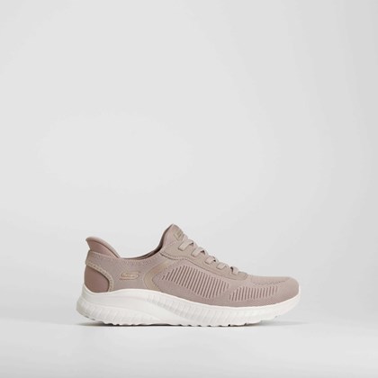 Zapatilla deportiva marrón suela blanca SKECHERS