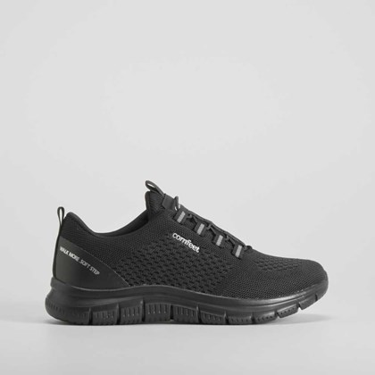 Deportiva walking elásticos negro COMFEET