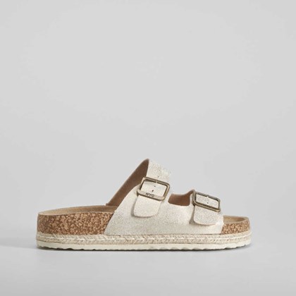 Sandalia bio con yute oro NYC