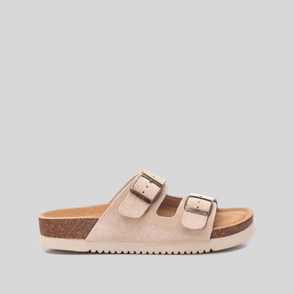 Sandalia bio piel doble hebilla beige XTI