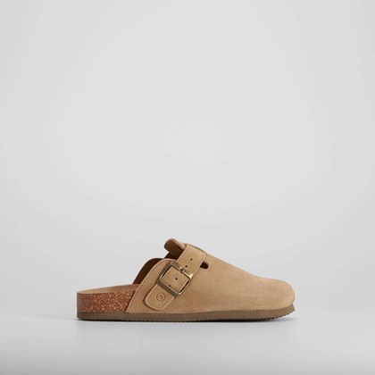 Zueco bio serraje hebilla marrón SENDA ROAD