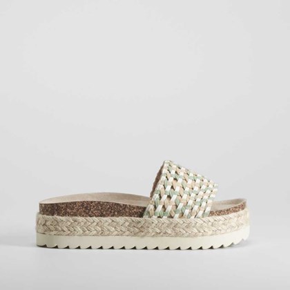 Sandalia bio plataforma verde NYC