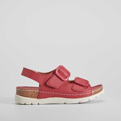 Sandalia bio hebillas roja COMFEET