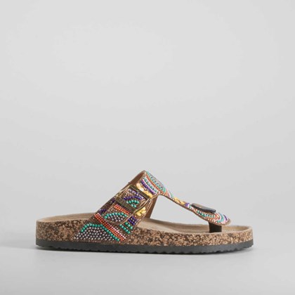 Sandalia bio dedo abalorios multicolor SENDA ROAD