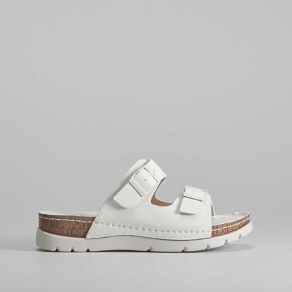 Sandalia bio doble hebilla piel beige COMFEET