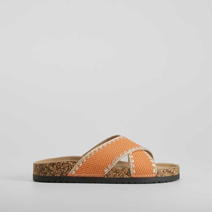 Sandalia bio tiras cruzadas naranja SENDA ROAD