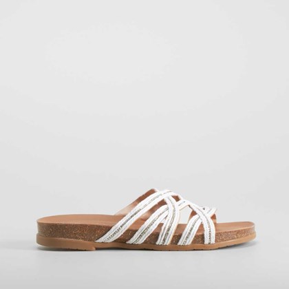 Sandalia bio de piel blanca SENDA ROAD