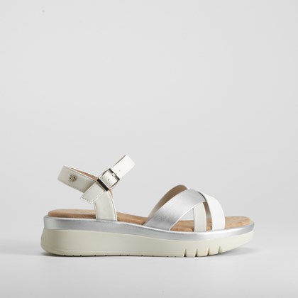 Sandalia bio de cuña plata COMFEET