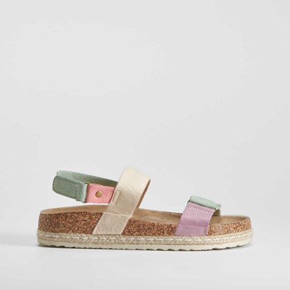 Sandalia bio tira yute velcros multicolor NYC