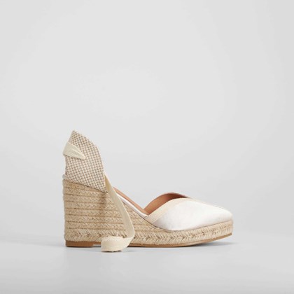 Sandalia cuña yute blanca FOSCO