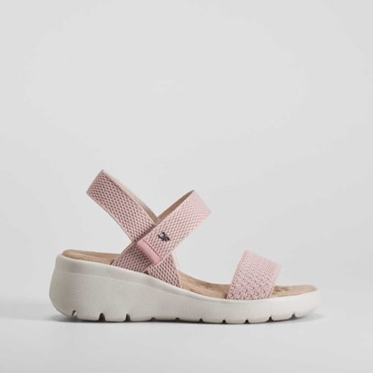 Sandalia cuña Knit rosa COMFEET