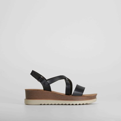 Sandalia cuña negra SENDA ROAD