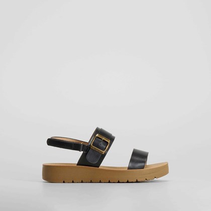 Sandalia plana hebilla negra SENDA ROAD