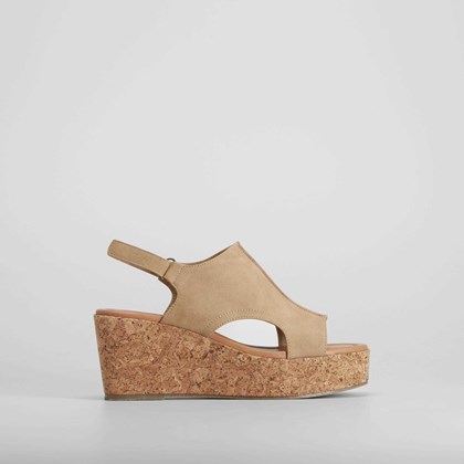 Sandalia de cuña corcho marrón SENDA ROAD