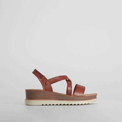 Sandalia cuña plataforma marrón SENDA ROAD